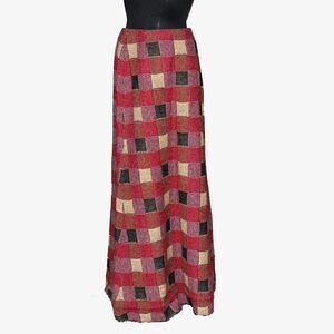 Holt Renfrew Vintage 1970's Wool Patchwork Maxi Skirt Sz 6